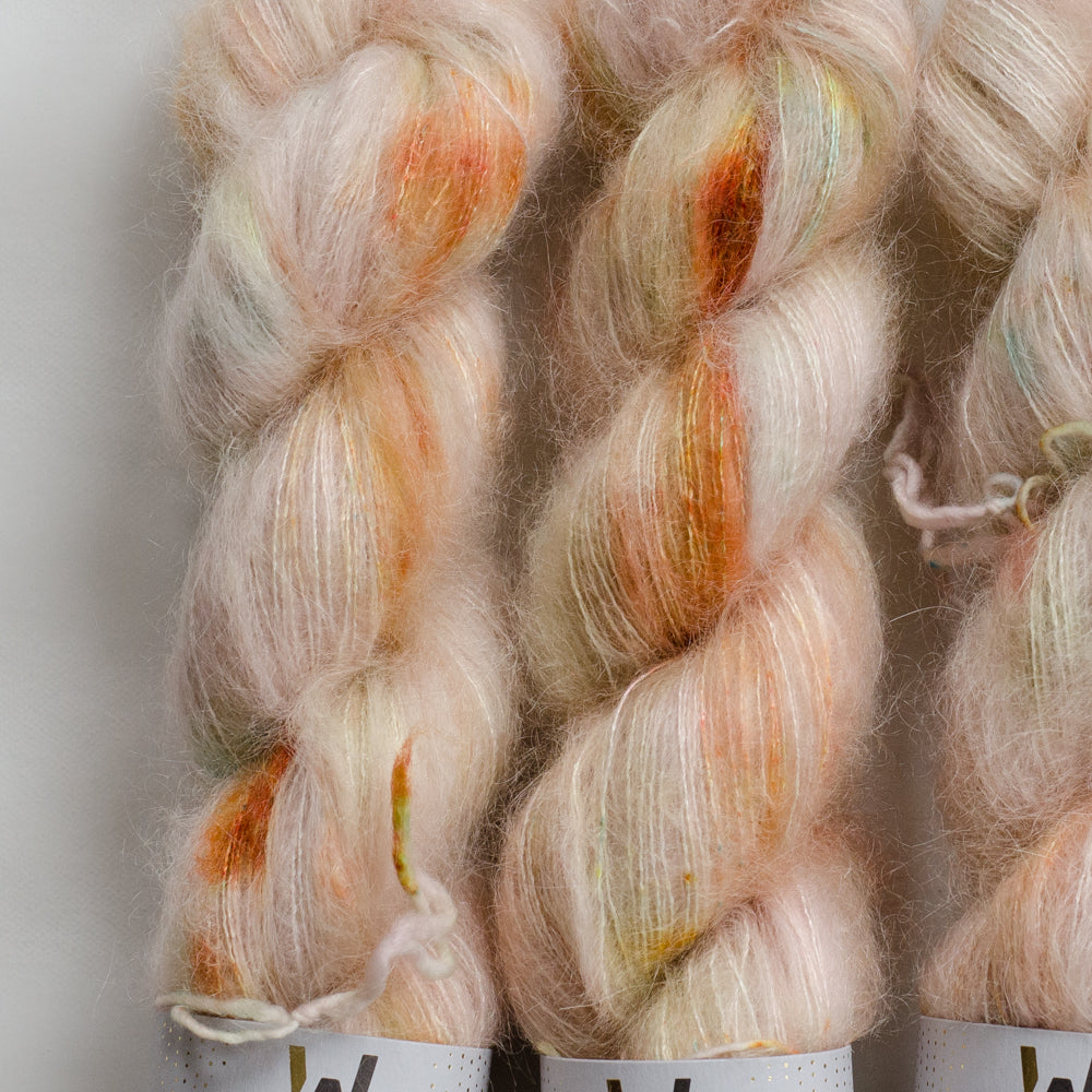 Kid Mohair Lace &quot;Cream-Cherry Brittle&quot; - ready to ship colors