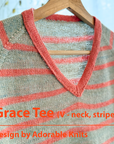 GARNSET "Adorable Grace Tee - V-Neck" (striped version)
