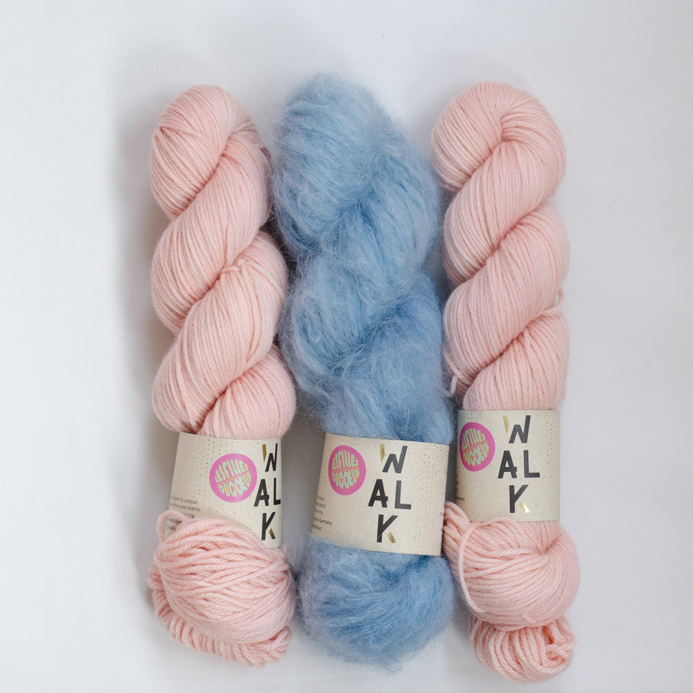 YARNSET "FLUFFY STRIPE SLIPOVER"