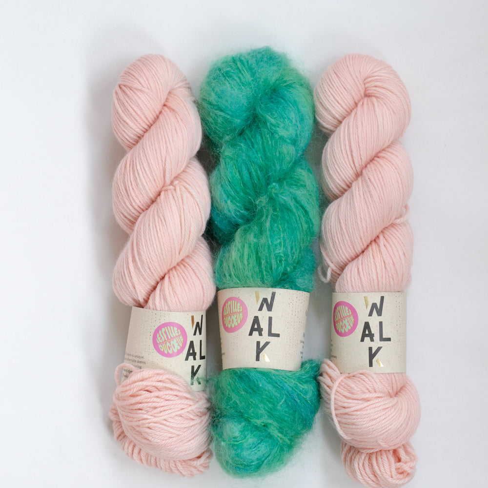 YARNSET "FLUFFY STRIPE SLIPOVER"